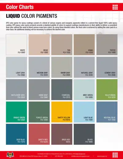 Material ColorChart Liquid ColorPigments Chromaflo SML NoQR