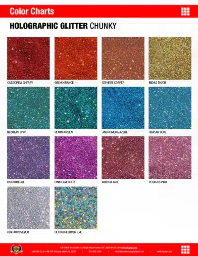 Material ColorChart Liquid GlitterColors HOLOGRAPHIC