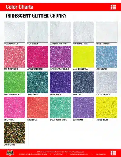 Material ColorChart_ Liquid GlitterColors IRIDESCENT