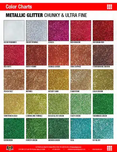 Material ColorChart Liquid GlitterColors HOLOGRAPHIC