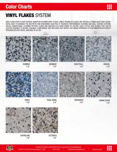 Material ColorChart XPS Flakes Vinyl Torginol SML