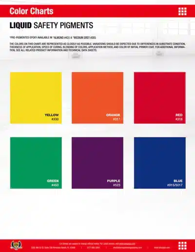 Material ColorChart XPS LIQUID Safety Pigments 1 SML NoQR