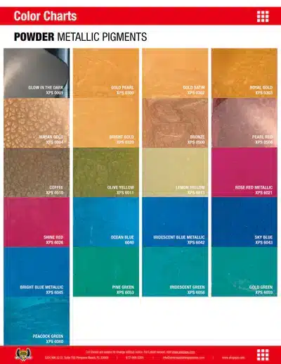 Material ColorChart XPS Powder MetallicPigments SML NoQR